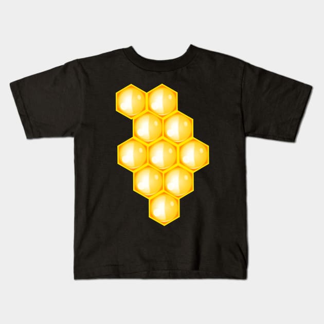 honeycomb, honeycomb shirt, honeycomb gift, honey, bee, bee shirt, bees, bees shirt Kids T-Shirt by Shadowbyte91